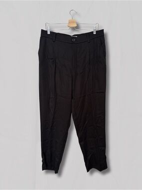 LOFT Black Tailored Straight-Leg Trousers